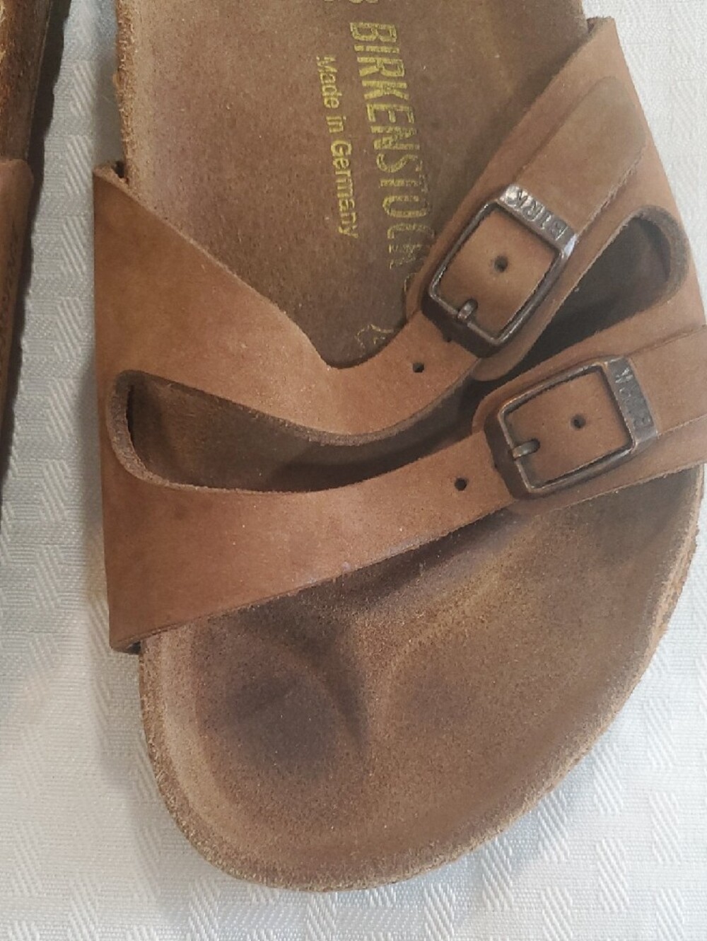 Birkenstock Brown Double Buckle Slide Sandals - Picture 3 of 14